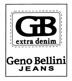 GB EXTRA DENIM GENO BELLINI JEANS logo