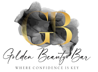 GB GOLDEN BEAUTY BAR WHERE CONFIDENCE IS KEY logo