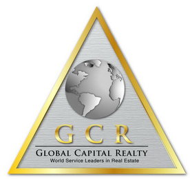 GCR GLOBAL CAPITAL REALTY WORLD SERVICE LEADERS IN REAL ESTATE logo