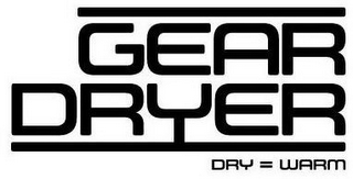 GEAR DRYER DRY = WARM logo