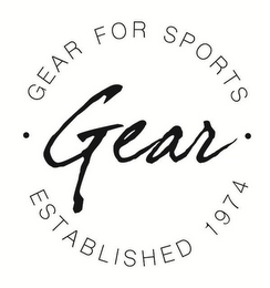 · GEAR · GEAR FOR SPORTS ESTABLISHED 1974 logo