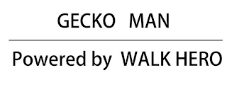 GECKO MAN POWERED BY WALK HERO logo