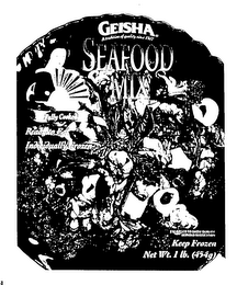 GEISHA SEAFOOD MIX FULLY COOKED READY TO EAT INDIVIDUALLY FROZEN KEEP FROZEN logo