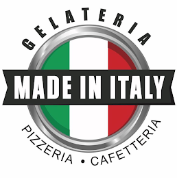 GELATERIA MADE IN ITALY. PIZZERIA. CAFETERIA logo