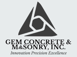 GEM CONCRETE & MASONRY, INC. INNOVATION PRECISION EXCELLENCE logo