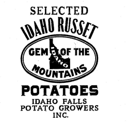 GEM OF THE MOUNTAINS SELECTED IDAHO RUSSET POTATOES IDAHO FALLS POTATO GROWERS INC. logo