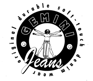 GEMINI JEANS ORIGINAL DURABLE SOFT-TOUCH DENIM WEAR logo
