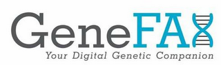 GENEFAX YOUR DIGITAL GENETIC COMPANION logo