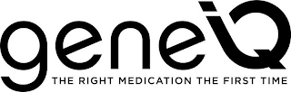 GENEIQ THE RIGHT MEDICATION THE FIRST TIME logo