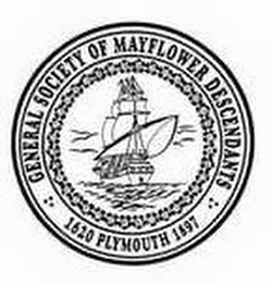GENERAL SOCIETY OF MAYFLOWER DESCENDANTS 1620 PLYMOUTH 1897 logo