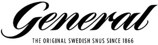 GENERAL THE ORIGINAL SWEDISH SNUS SINCE 1866 logo