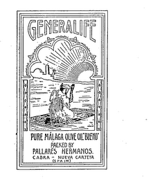 GENERALIFE PURE MALAGA OLIVE OIL BUENO PACKED BY PALLARES HERMANOS CABRA-NUEVA CARTEYA (SPAIN) logo