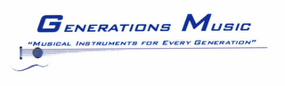 GENERATIONS MUSIC "MUSICAL INSTRUMENTS FOR EVERY GENERATION" logo