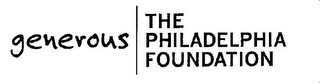 GENEROUS THE PHILADELPHIA FOUNDATION logo