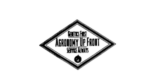 GENETICS FIRST AGRONOMY UP FRONT SERVICE ALWAYS logo