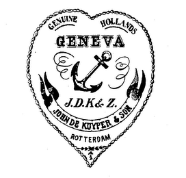 GENEVA J.D.K. & Z. GENUINE HOLLANDS JOHN DE KUYPER & SON ROT TERDAM logo