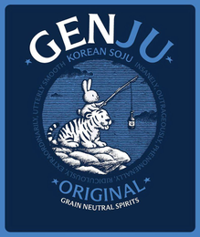 GENJU, KOREAN SOJU INSANELY, OUTRAGEOUSLY, PHENOMENALLY, RIDICULOUSLY, EXTRAORDINARILY, UTTERLY SMOOTH logo