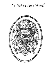 GENOA ITALIAN SAUCE "IT TOPS EVERYTHING" logo