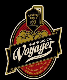 GENUINE CRAFT BREWING CO. VOYAGER TRADE MARK EST. 2014 WAKAYMA, TANABE. logo