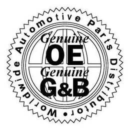 GENUINE OE GENUINE G&B · WORLDWIDE AUTOMOTIVE PARTS DISTRIBUTOR logo