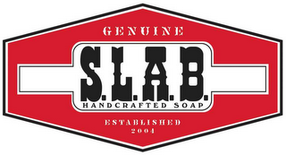 GENUINE S.L.A.B.  HANDCRAFTED SOAP ESTABLISHED 2004 logo