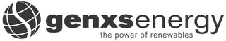 GENXS ENERGY THE POWER OF RENEWABLES logo