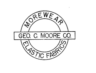 GEO. C. MOORE CO. MOREWEAR ELASTIC FABRICS logo