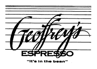 GEOFFREY'S ESPRESSO "IT'S IN THE BEAN" logo