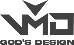 GEOMETRIC TRIANGLE ABOVE  VMD GOD'S DESIGN logo