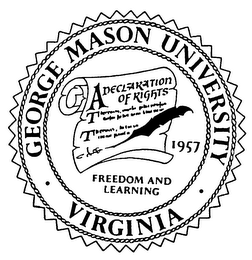 GEORGE MASON UNIVERSITY VIRGINIA FREEDOM AND LEARNING logo