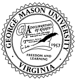 GEORGE MASON UNIVERSITY VIRGINIA FREEDOM AND LEARNING logo