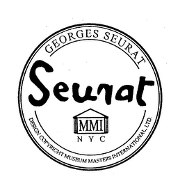 GEORGES SEURAT SEURAT MMI NYC DESIGN COPYRIGHT MUSEUM MASTERS INTERNATIONAL, LTD. logo