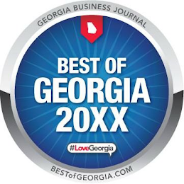 GEORGIA BUSINESS JOURNAL BEST OF GEORGIA 20XX #LOVEGEORGIA BESTOFGEORGIA.COM logo