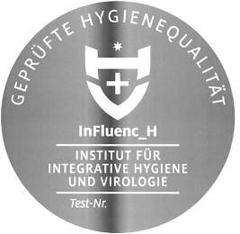 GEPRÜFTE HYGIENEQUALITÄT INFLUENC_H INSTITUT FÜR INTEGRATIVE HYGIENE UND VIROLOGIE TEST-NR logo