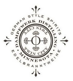 GERMAN STYLE SPIRITS DAMPFWERK DISTILLING · MINNESOTA · TWIN CITY TWIN CITY EDELBRANNTWEINE logo
