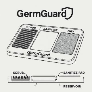 GERMGUARD SCRUB SANITIZE DRY SCRUB SANITIZE PAD RESERVOIR logo