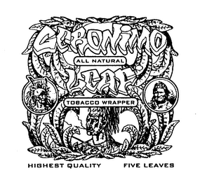 GERONIMO LEAF ALL NATURAL TOBACCO WRAPPER HIGHEST QUALITY FIVE LEAVES logo