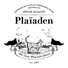 GESCHENKE DER NATUR AUS OBERBAYERNS TÄLERN DEUTSCHLAND KÖNIGS QUALITÄT PLAIADEN MIT SONNE WIND UND STERNEN SEIT 1703 logo