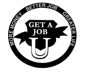 "GET A JOB U" MORE MONEY BETTER JOB GREATER LIFE logo