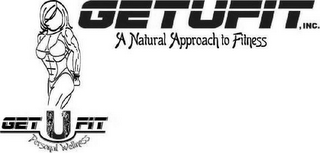 GET U FIT PERSONAL WELLNESS GETUFIT, INC. A NATURAL APPROACH TO FITNESS logo