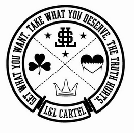 GET WHAT YOU WANT. TAKE WHAT YOU DESERVE. THE TRUTH HURTS. L&L CARTEL LL$ logo