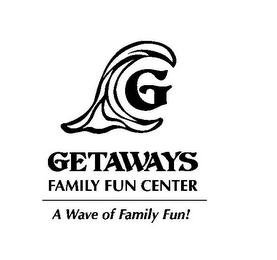 GETAWAYS FAMILY FUN CENTER A WAVE OF FAMILY FUN! G logo