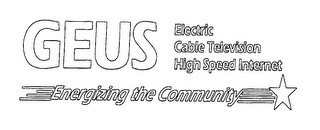 GEUS ELECTRIC CABLE TELEVISION HIGH SPEED INTERNET ENERGIZING THE COMMUNITY logo