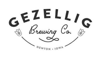 GEZELLIG BREWING CO. NEWTON · IOWA logo