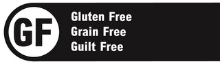 GF GLUTEN FREE GRAIN FREE GUILT FREE logo