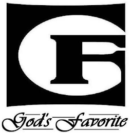 GF GOD'S FAVORITE logo