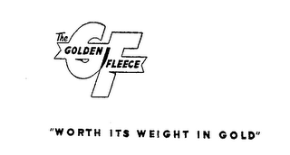 GF THE GOLDEN FLEECE "WORTH ITS WEIGHT IN GOLD" logo