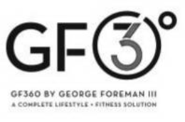 GF3 GF360º BY GEORGE FOREMAN III A COMPLETE LIFESTYLE · FITNESS SOLUTION logo