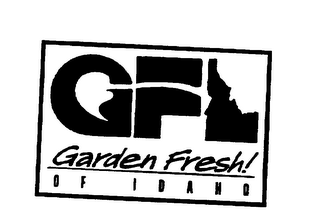 GFI GARDEN FRESH! OF IDAHO logo