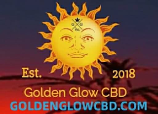GG EST. 2018 GOLDEN GLOW CBD GOLDENGLOWCBD.COM logo